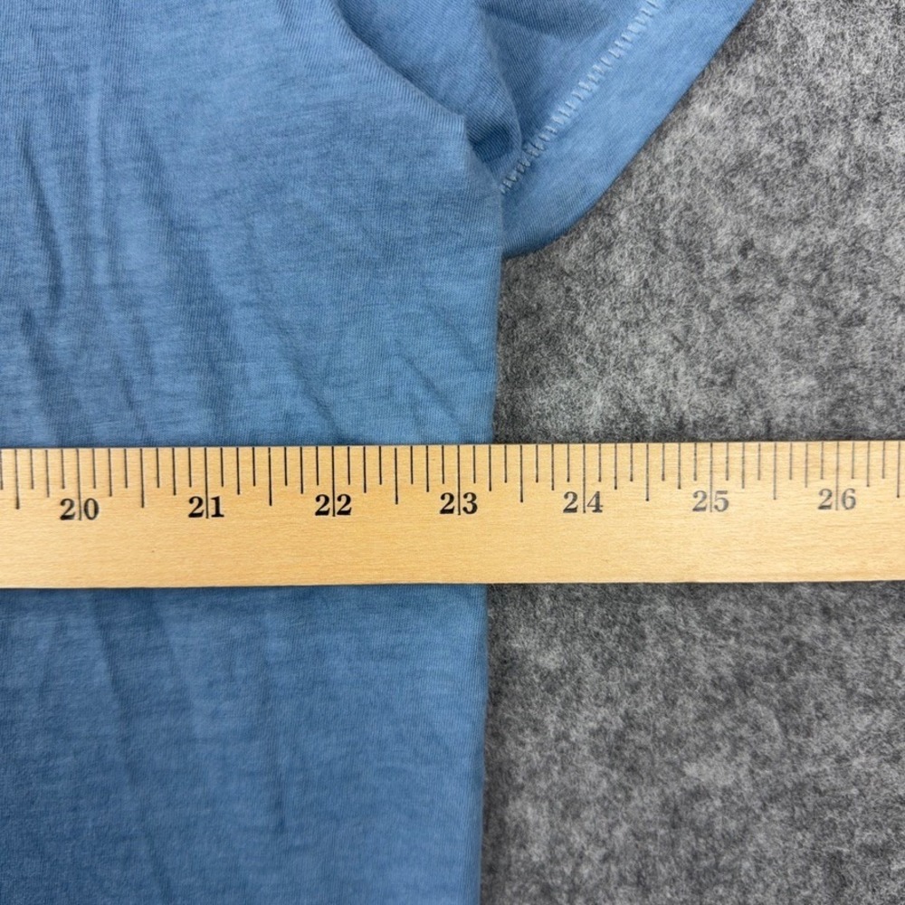 John Varvatos Polo Shirt Mens XL Blue Short Sleeve Peace Sign Slub Cotton Casual - Picture 8 of 11
